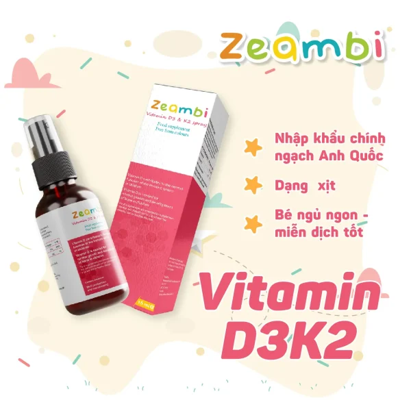 vitamin d3k2 dạng xịt Zeambi