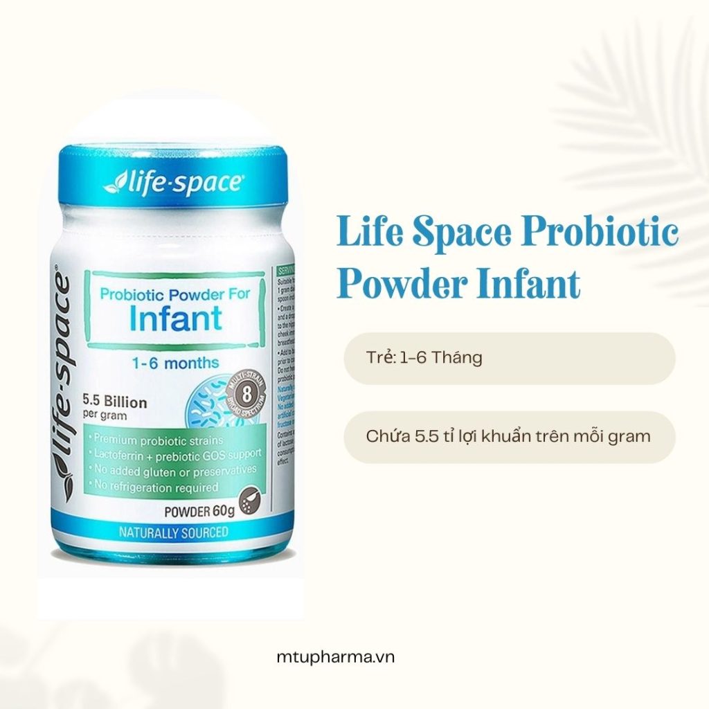 Life Space Probiotic Powder: Men vi sinh Úc cho bé 1- 6 tháng